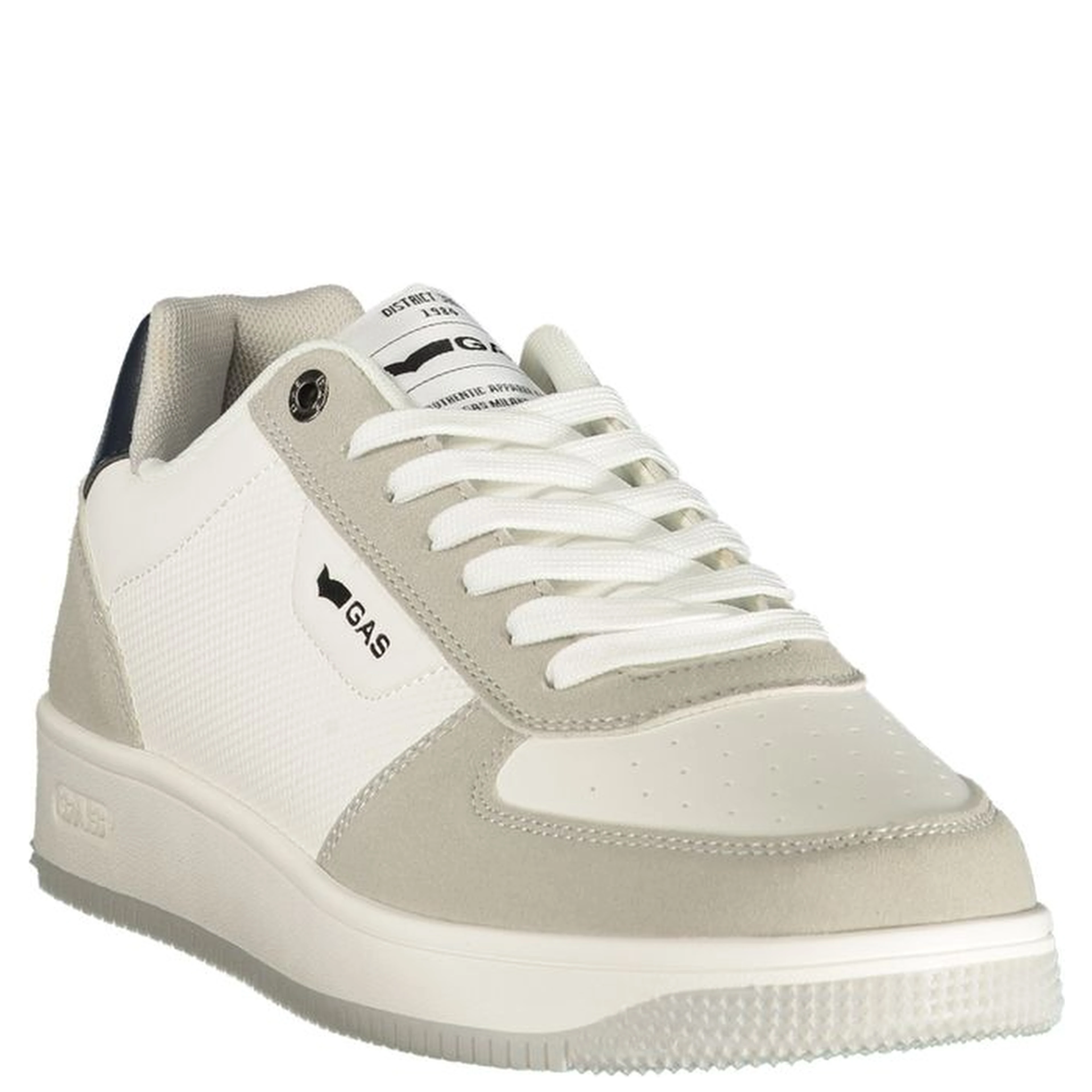 White Polyester Athletic Sneakers