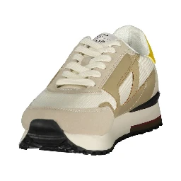 White Polyester Athletic Sneakers