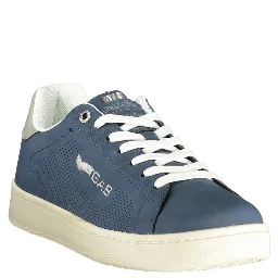 Blue Polyester Athletic Sneakers