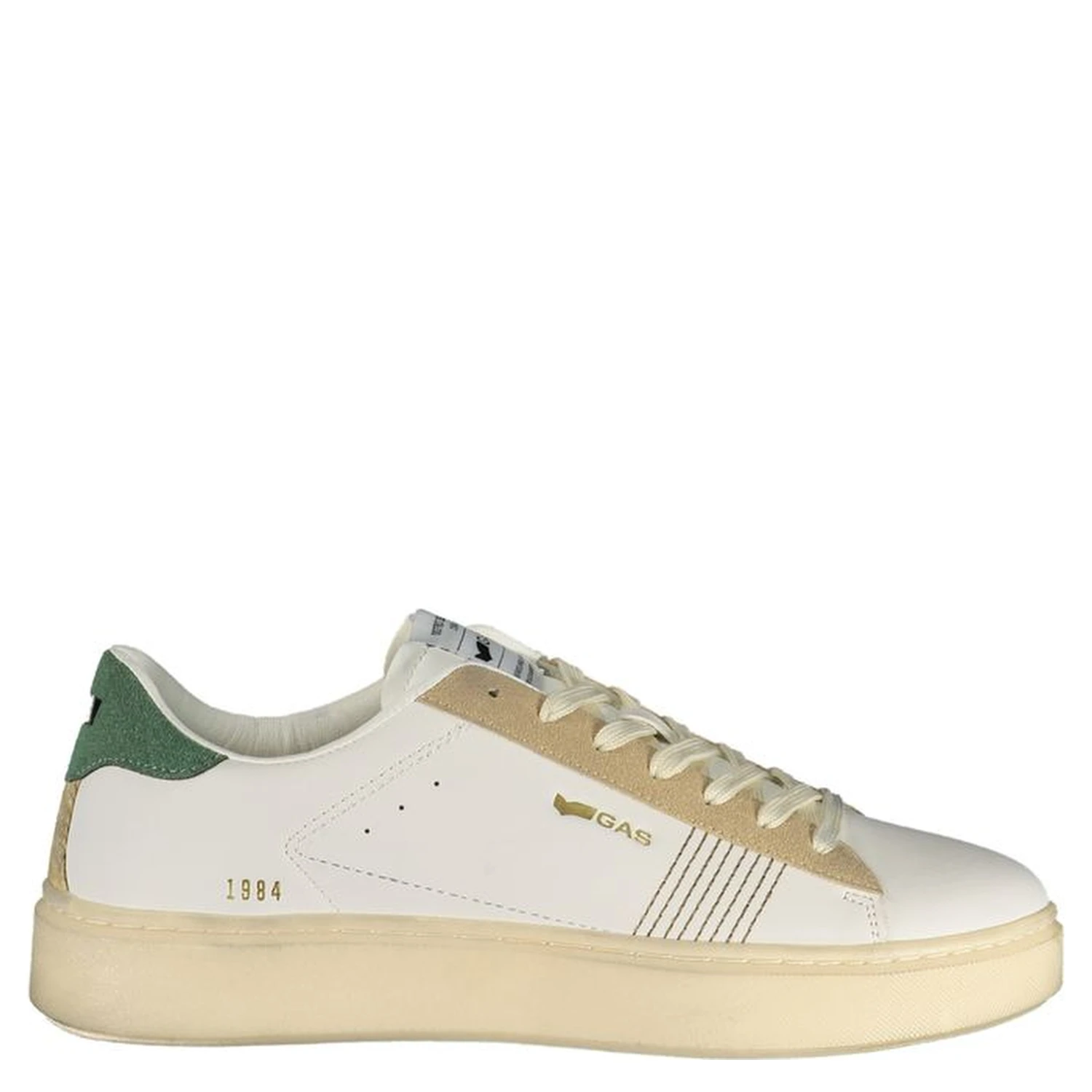 White Polyester Athletic Sneakers