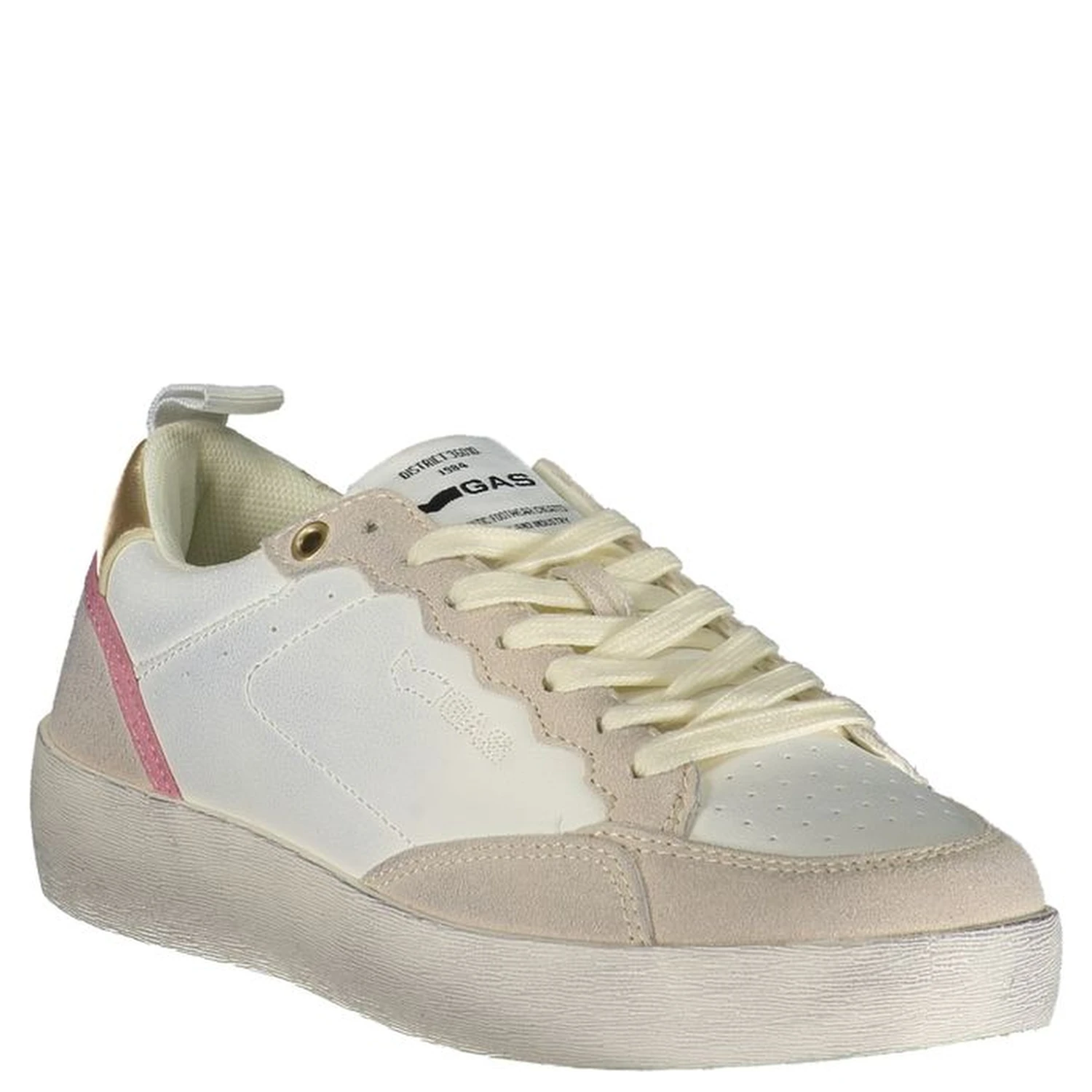 White Polyester Athletic Sneakers