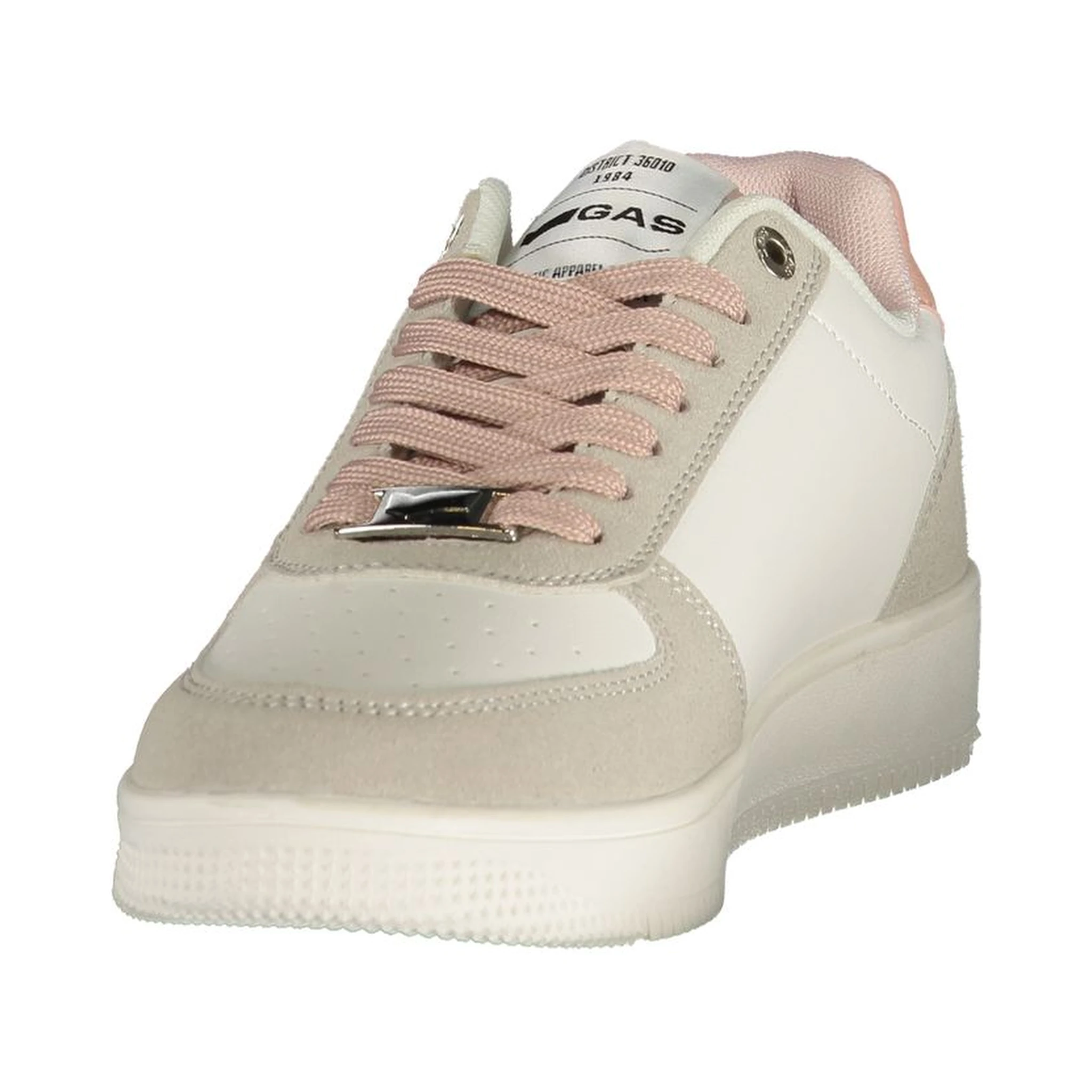 White Polyester Athletic Sneakers