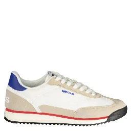 White Polyester Athletic Sneakers