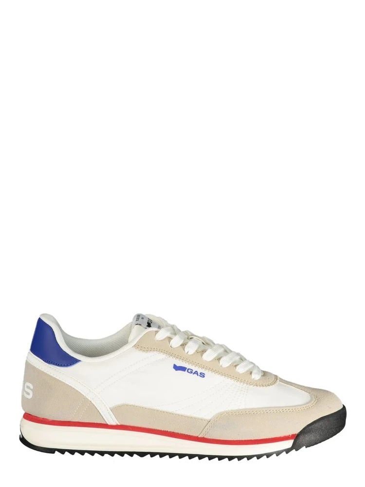 White Polyester Athletic Sneakers