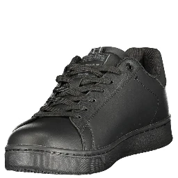 Black Polyester Athletic Sneakers