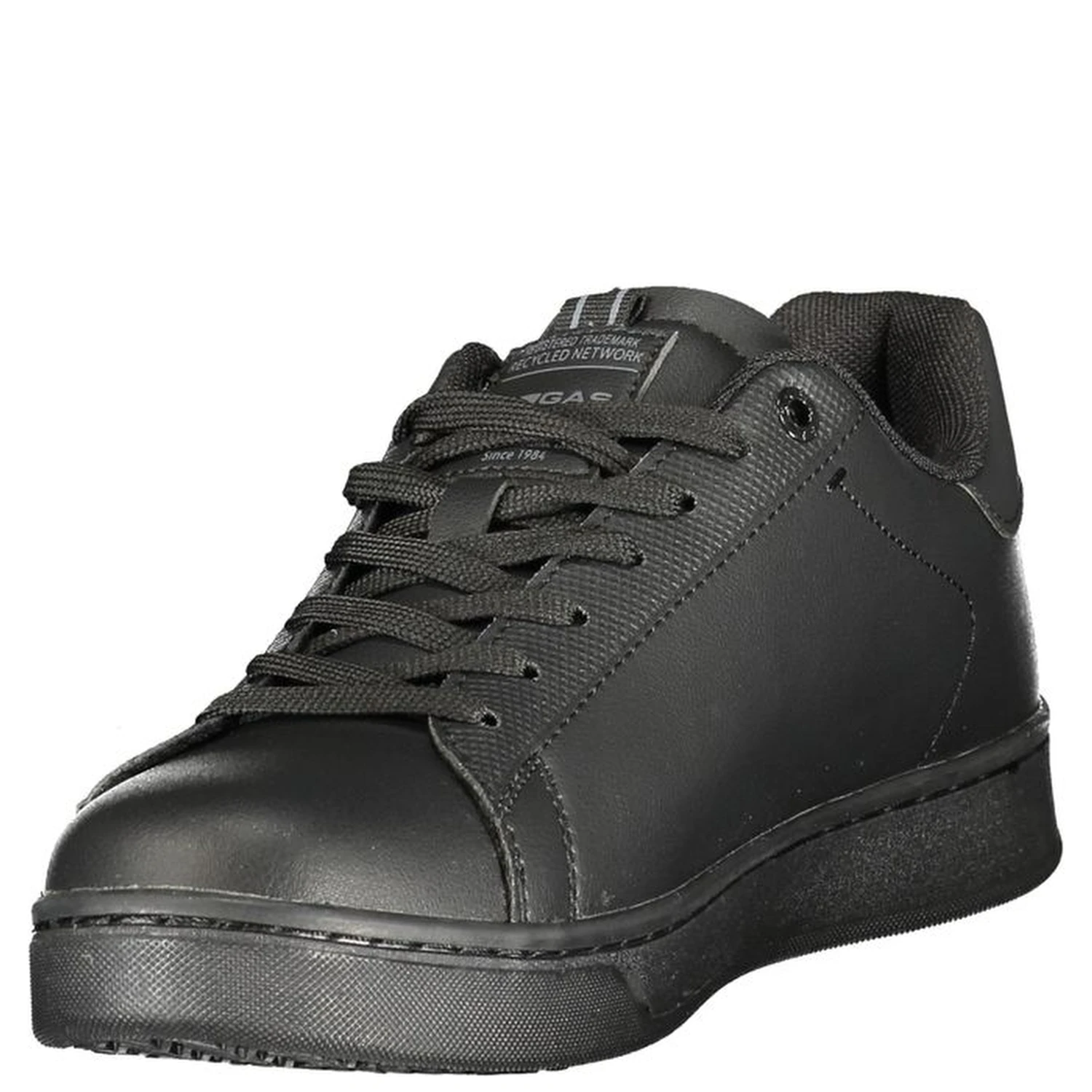 Black Polyester Athletic Sneakers