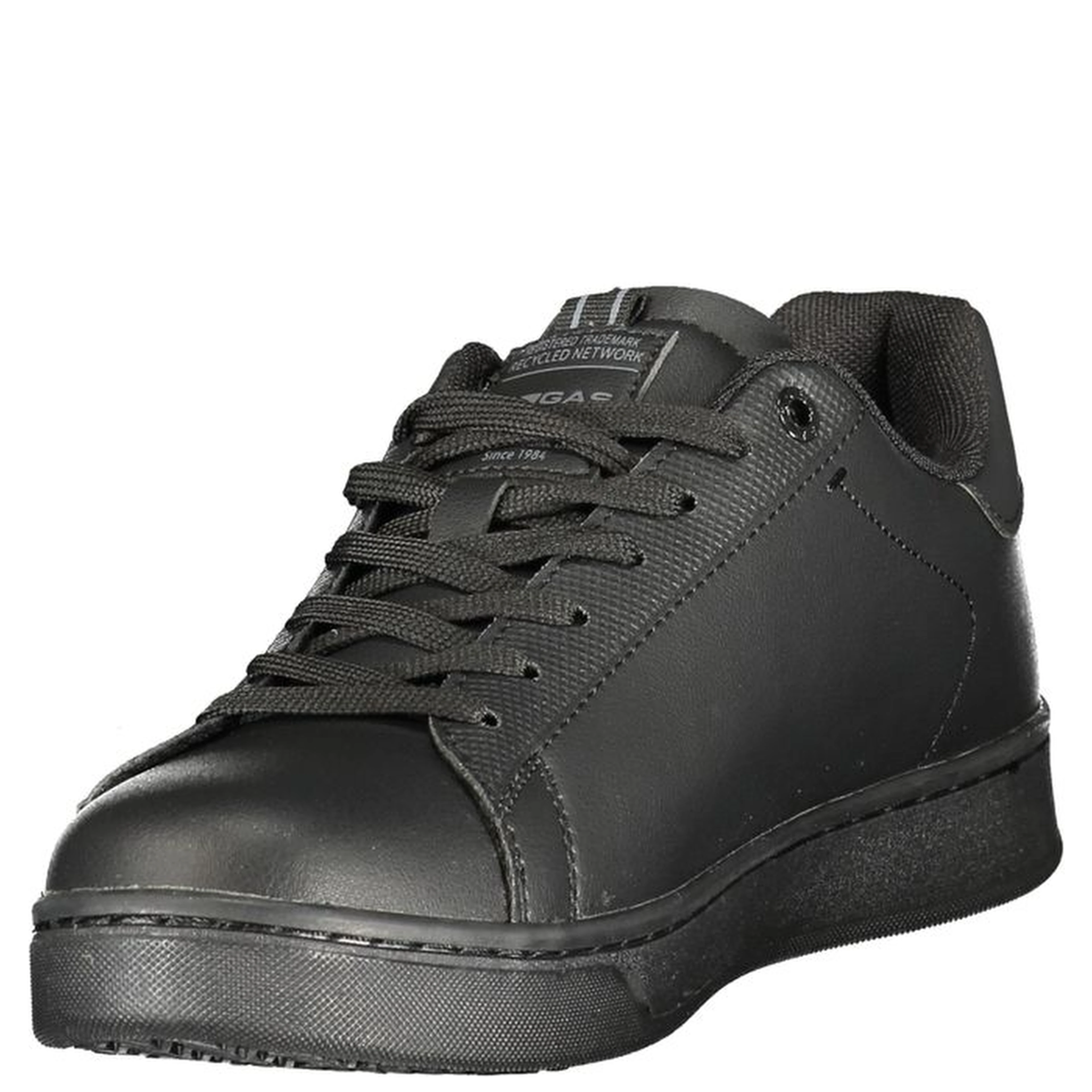 Black Polyester Athletic Sneakers