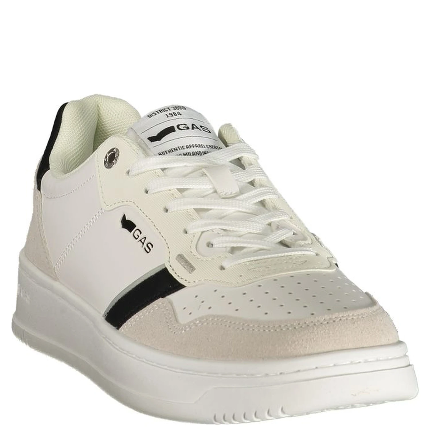 White Polyester Athletic Sneakers
