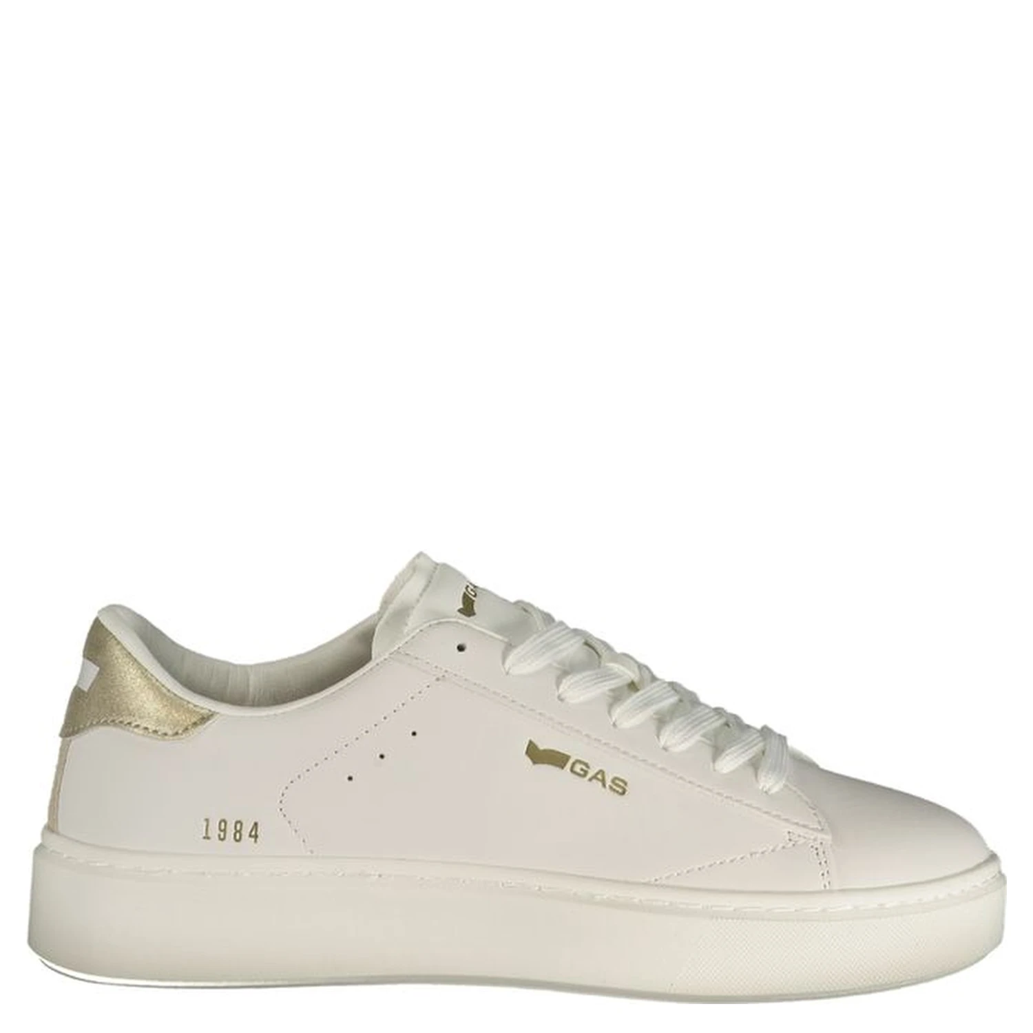 White Polyester Athletic Sneakers