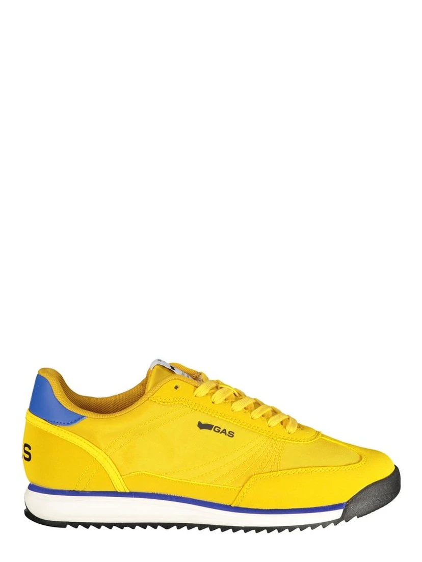 Yellow Polyester Athletic Sneakers