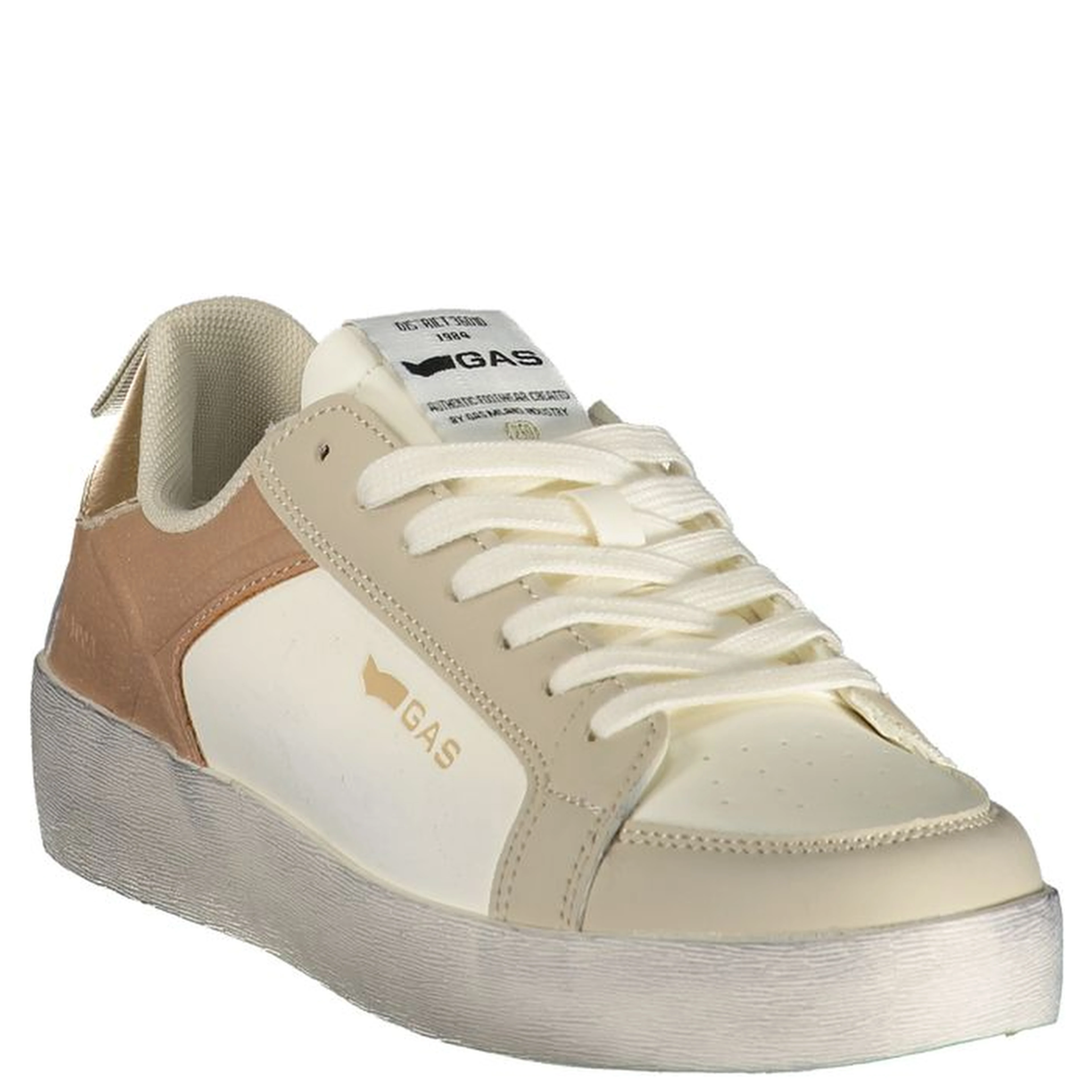 White Polyester Athletic Sneakers