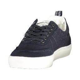 Blue Polyester Athletic Sneakers