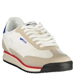 White Polyester Athletic Sneakers