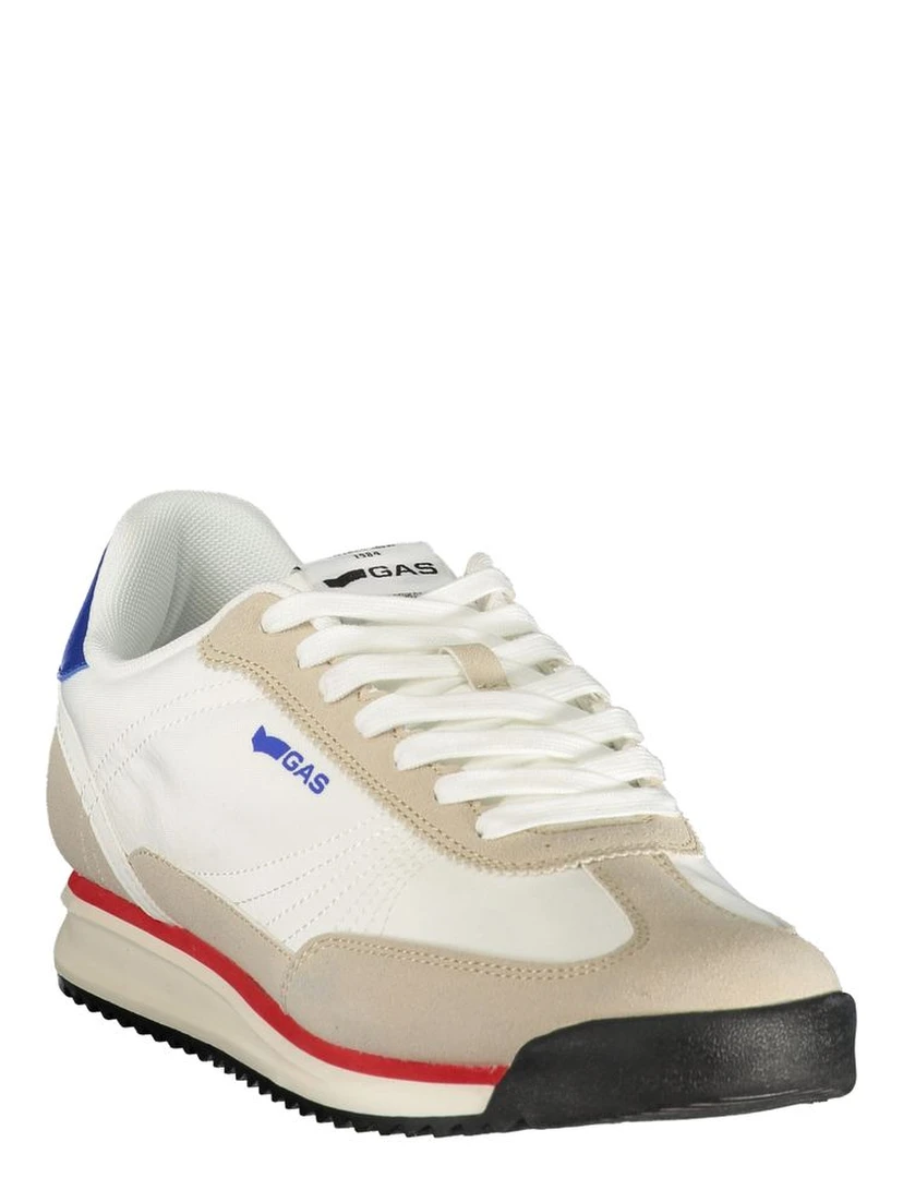 White Polyester Athletic Sneakers