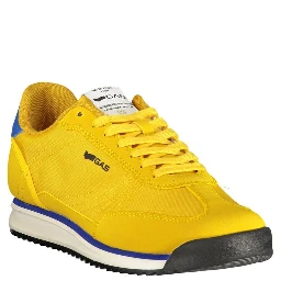 Yellow Polyester Athletic Sneakers