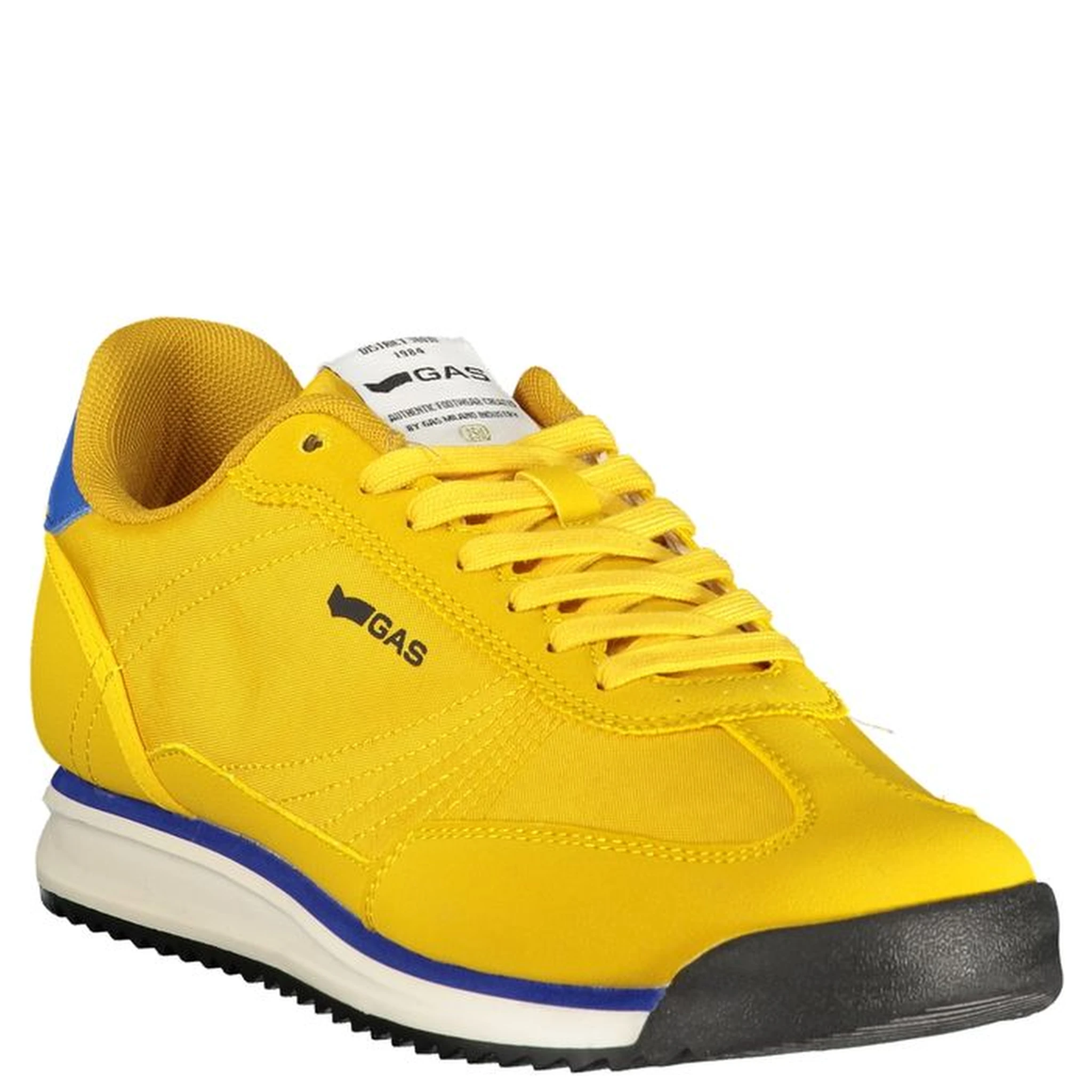 Yellow Polyester Athletic Sneakers