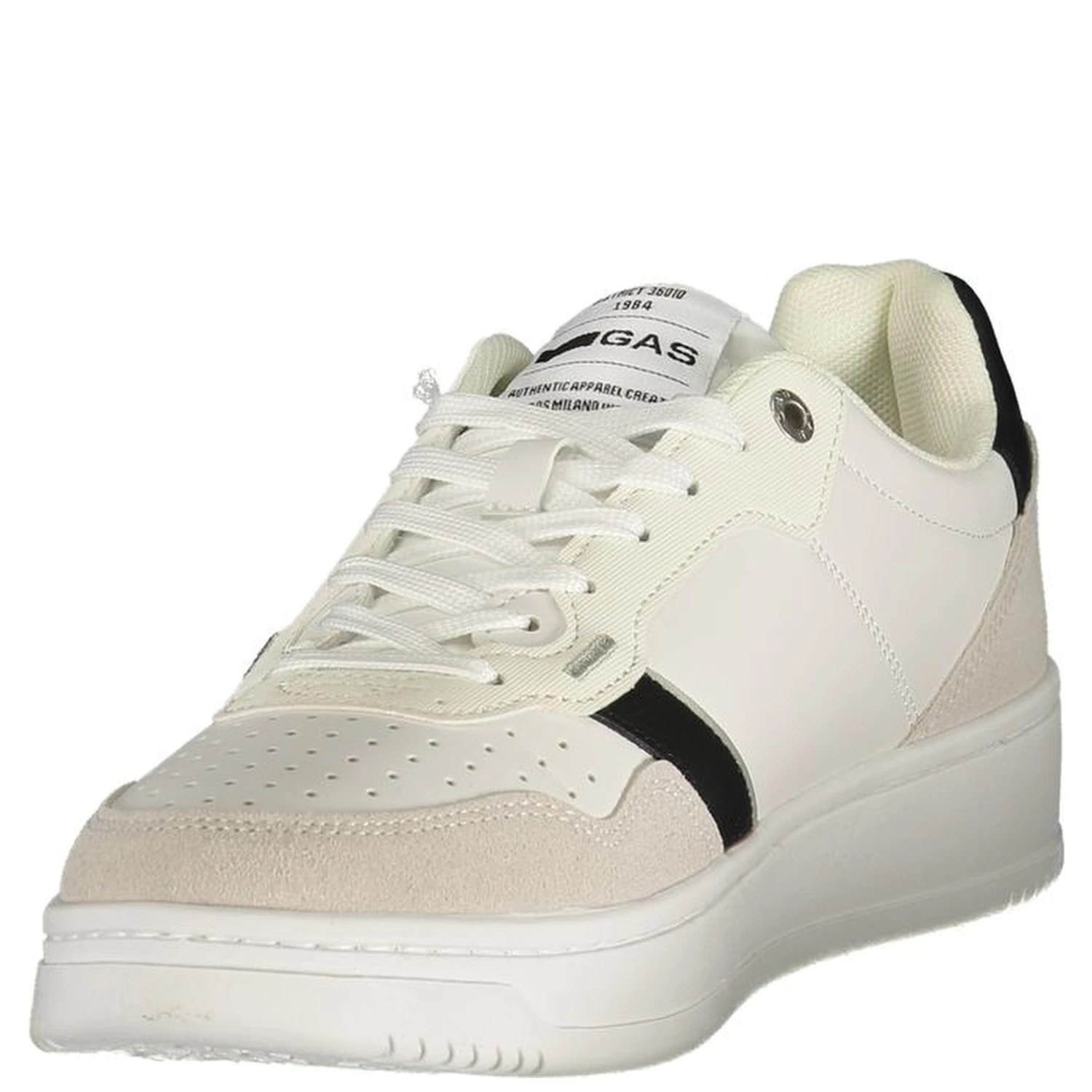 White Polyester Athletic Sneakers