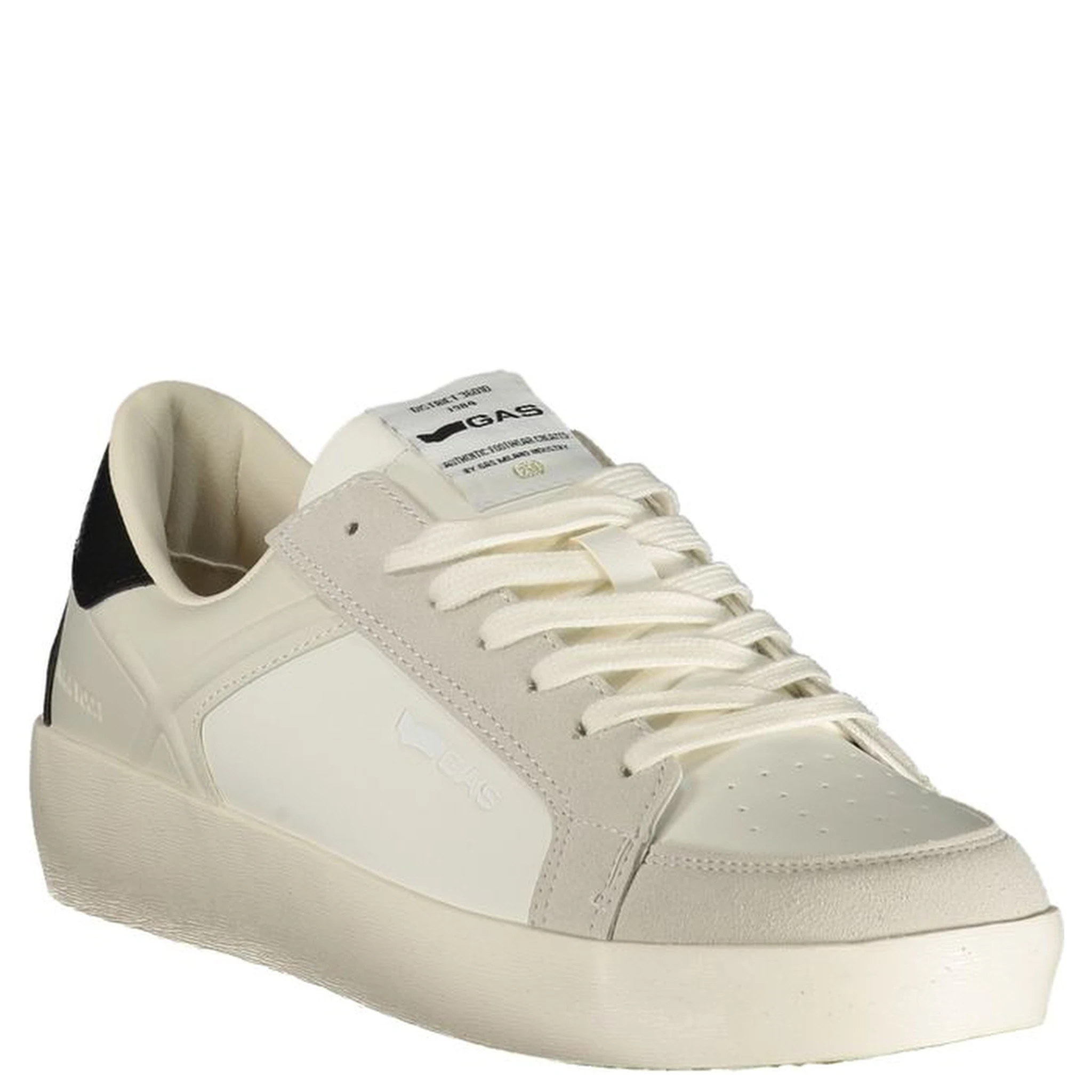 White Polyester Athletic Sneakers