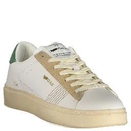 White Polyester Athletic Sneakers