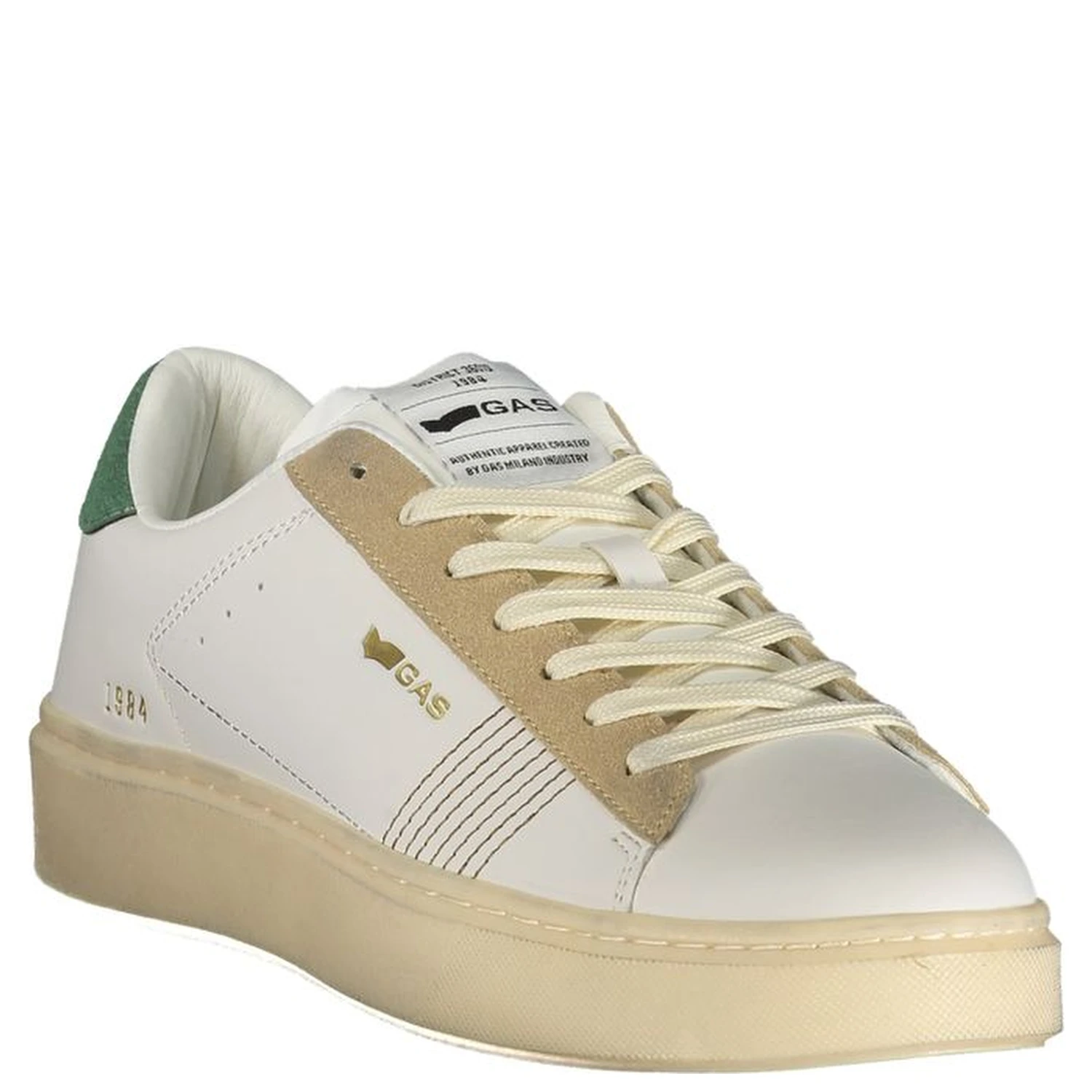 White Polyester Athletic Sneakers