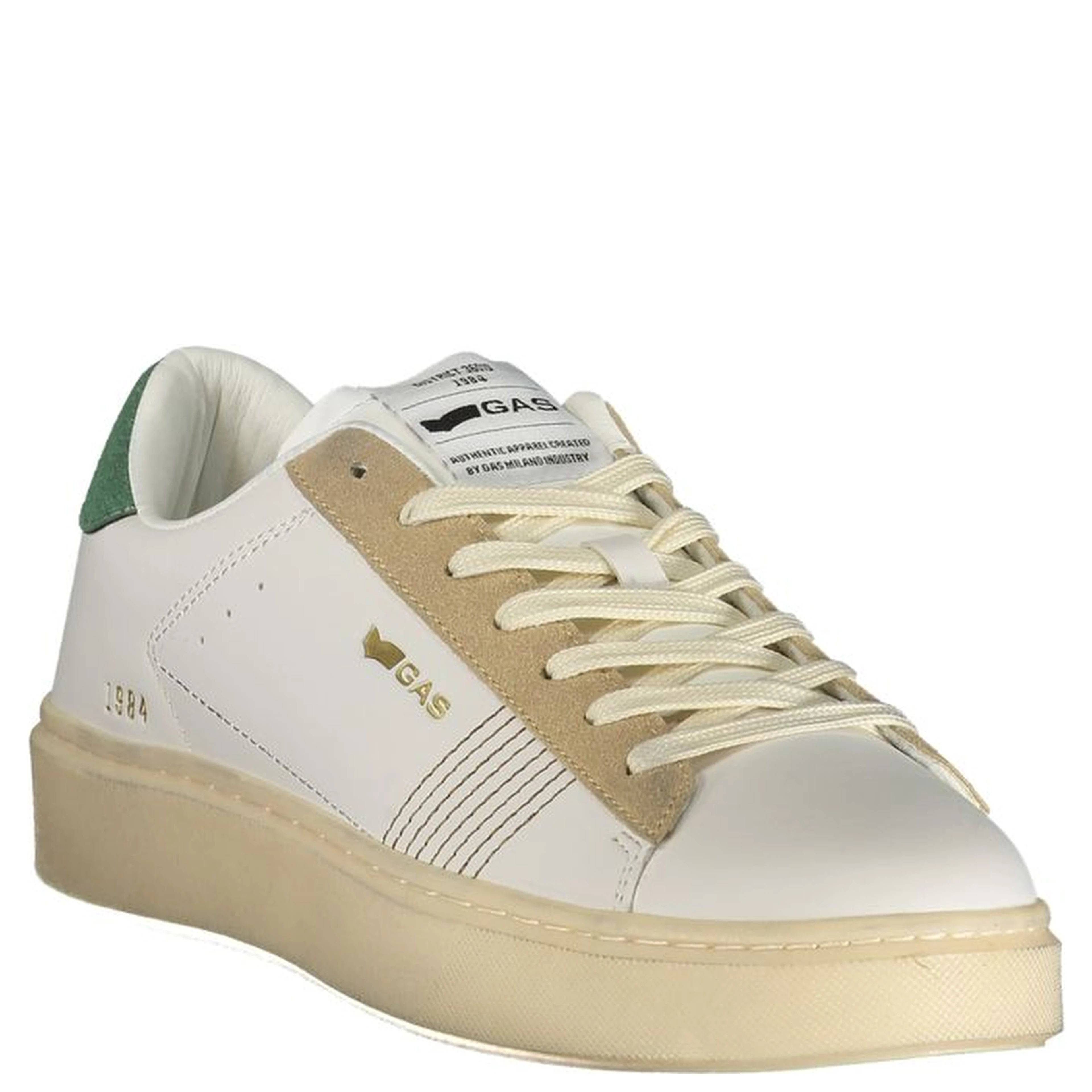 White Polyester Athletic Sneakers