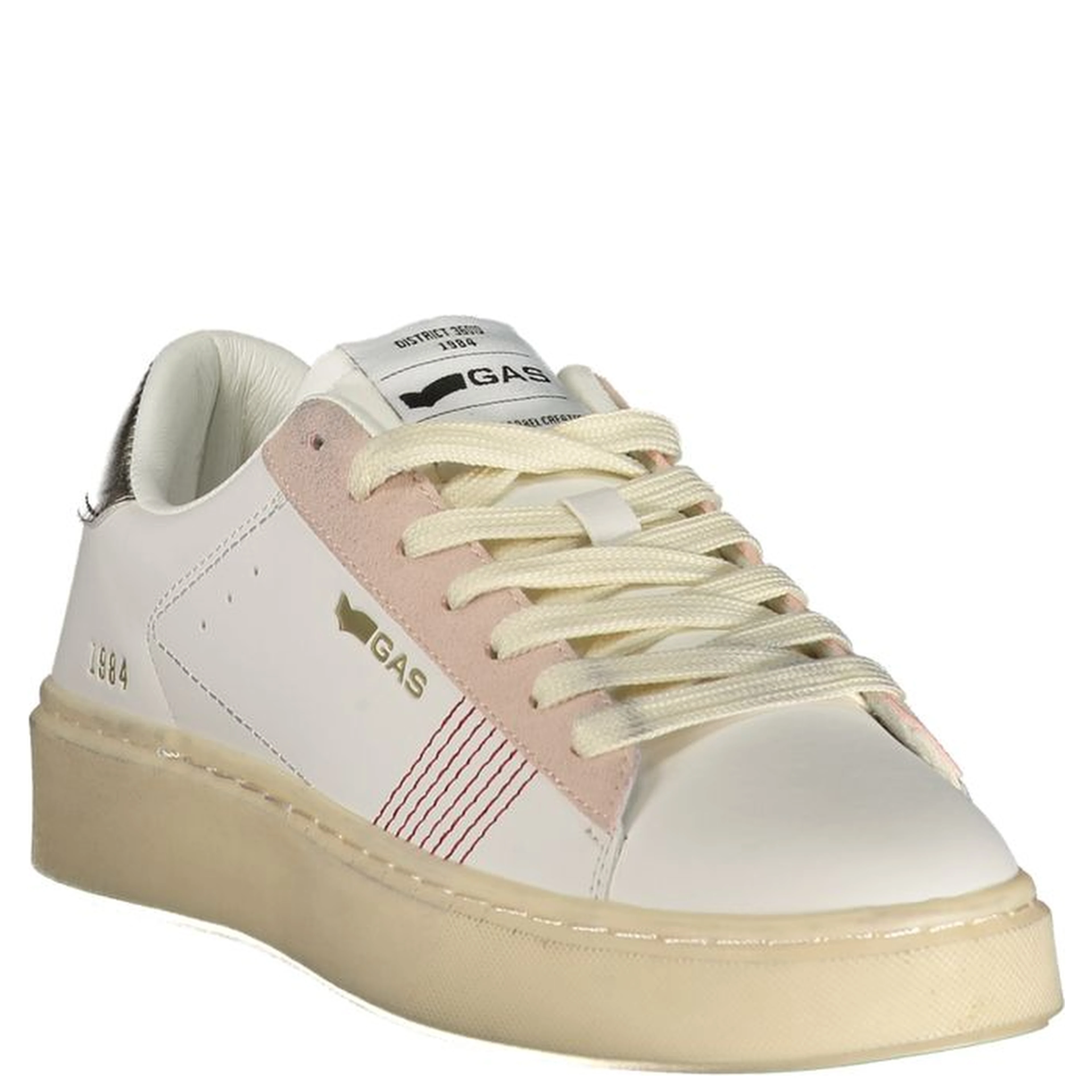White Polyester Athletic Sneakers