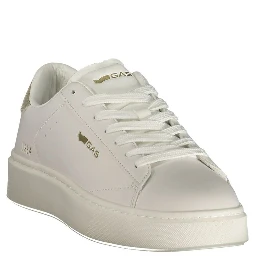 White Polyester Athletic Sneakers