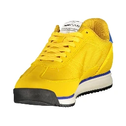 Yellow Polyester Athletic Sneakers