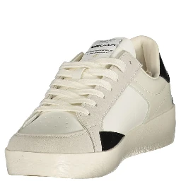 White Polyester Athletic Sneakers