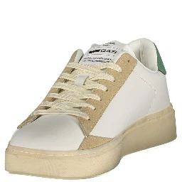 White Polyester Athletic Sneakers