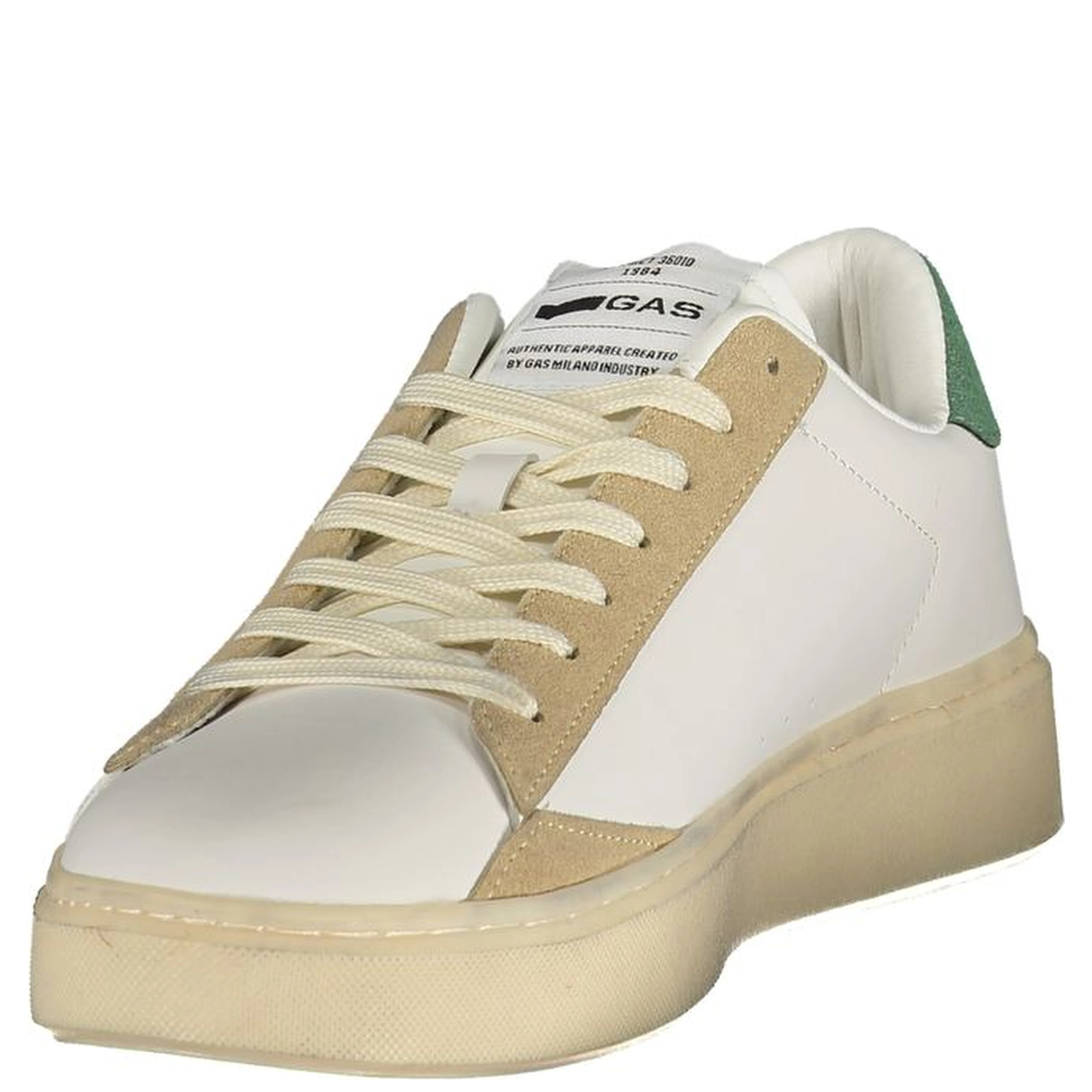 White Polyester Athletic Sneakers
