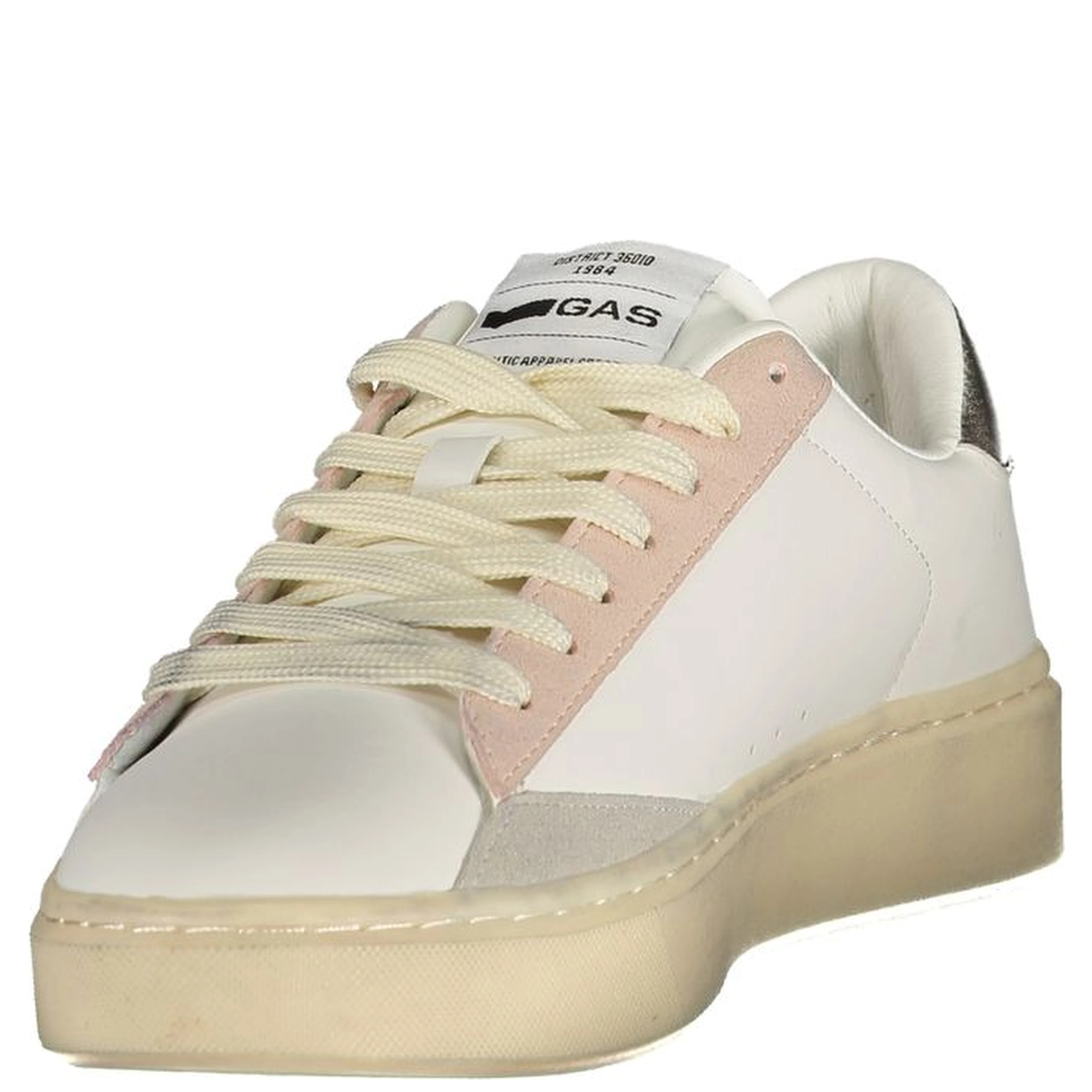 White Polyester Athletic Sneakers