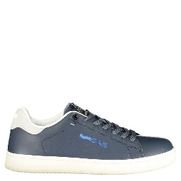Blue Polyurethane Men Sneaker