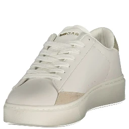 White Polyester Athletic Sneakers