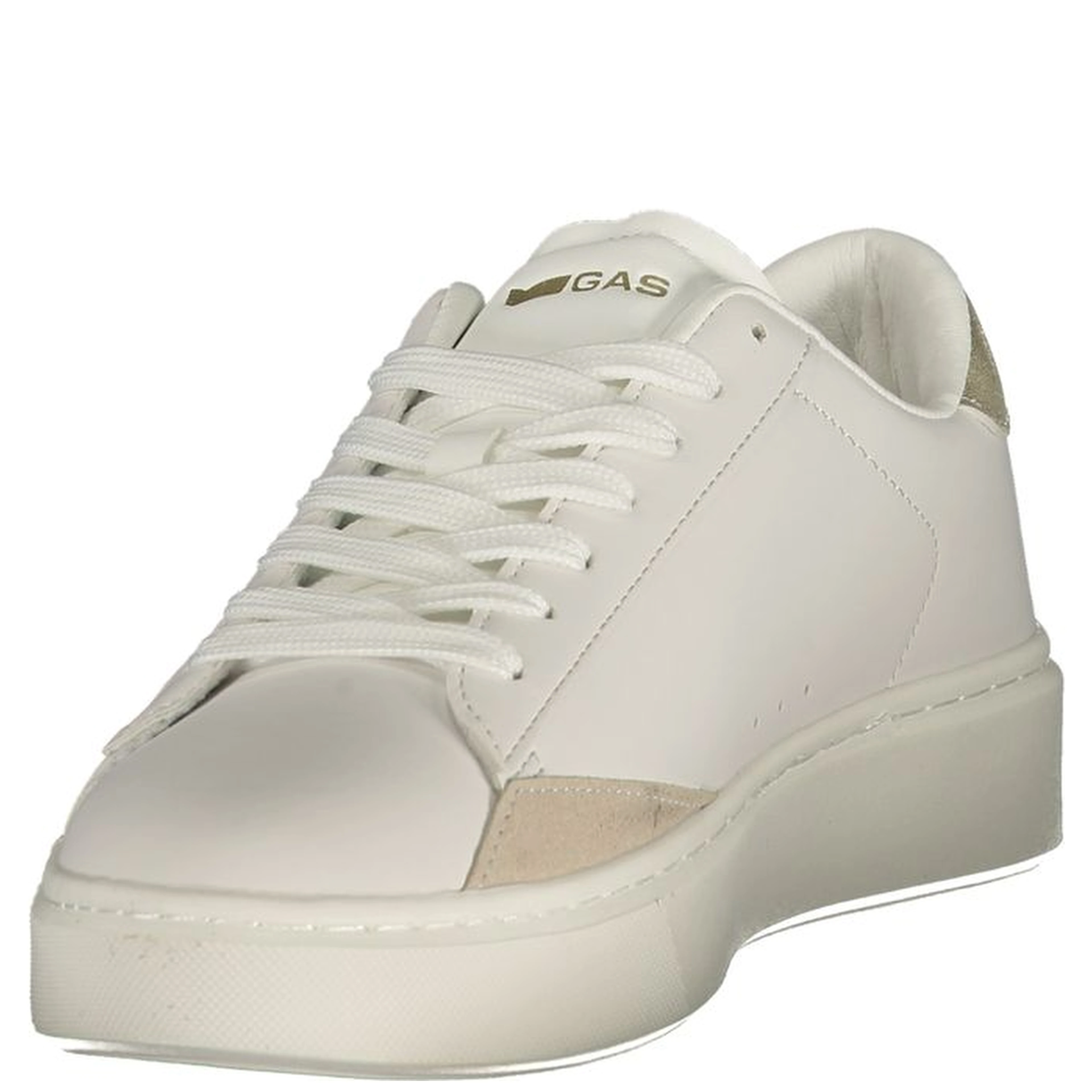 White Polyester Athletic Sneakers