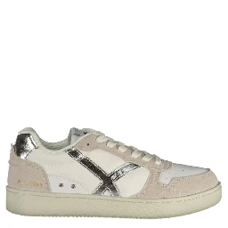 White Polyurethane Women Sneaker