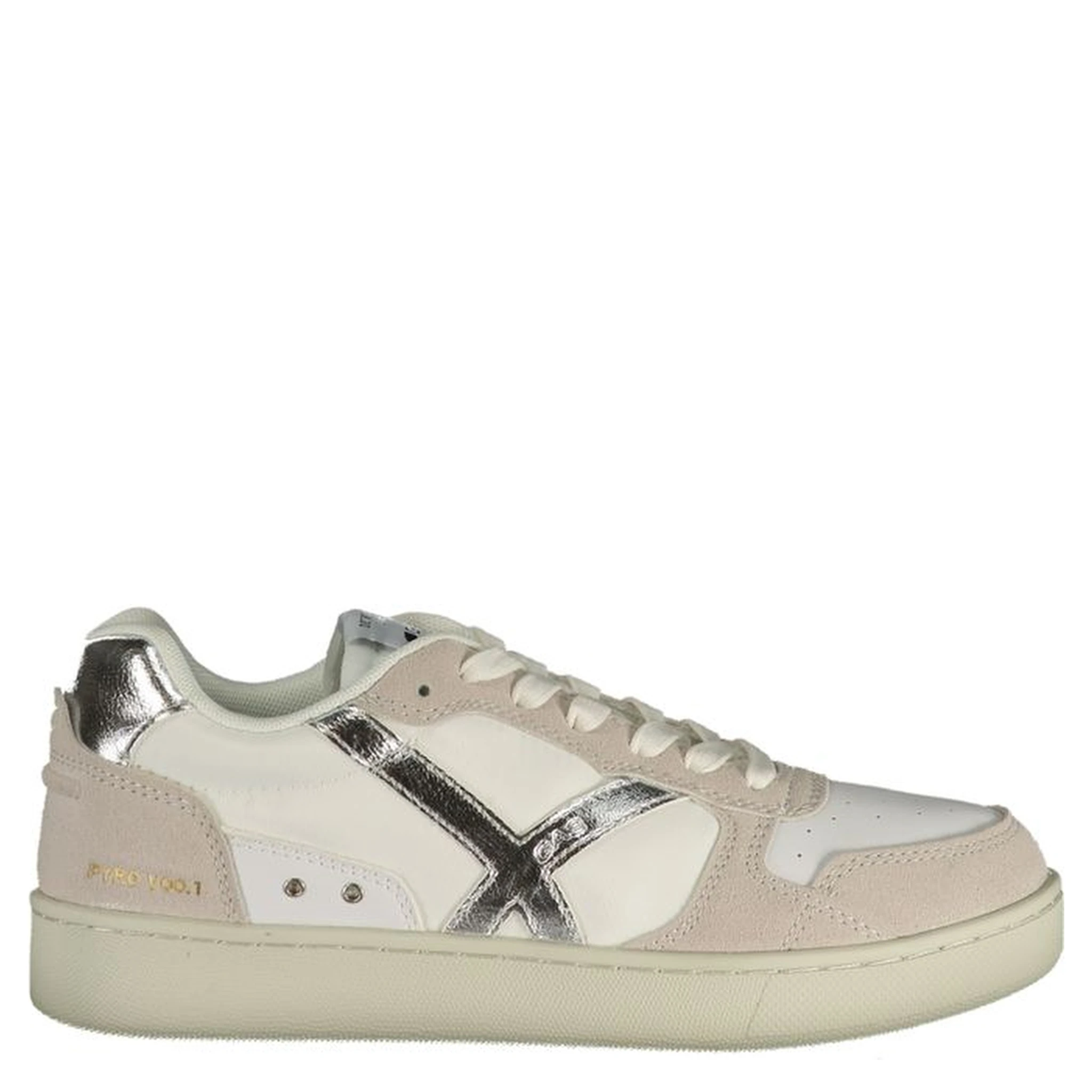 White Polyurethane Women Sneaker