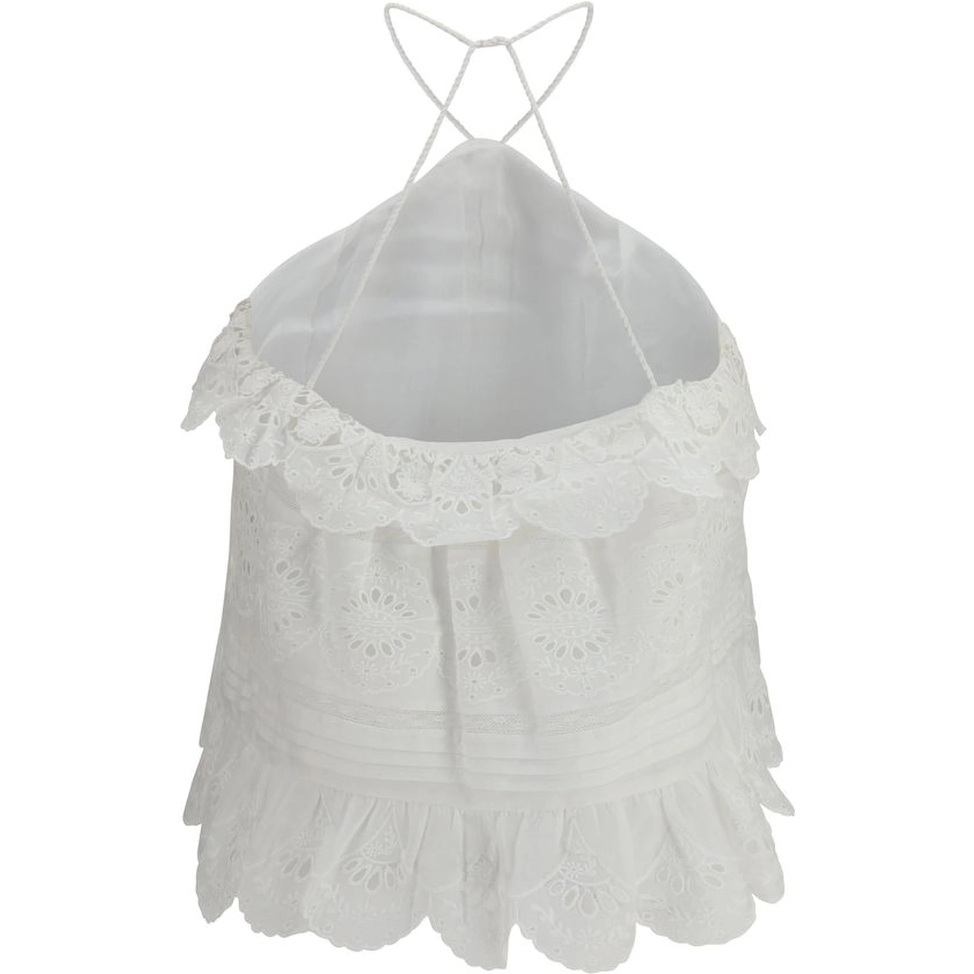 White Polyester Sleeveles T-Shirt