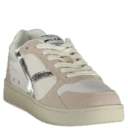 White Polyurethane Women Sneaker