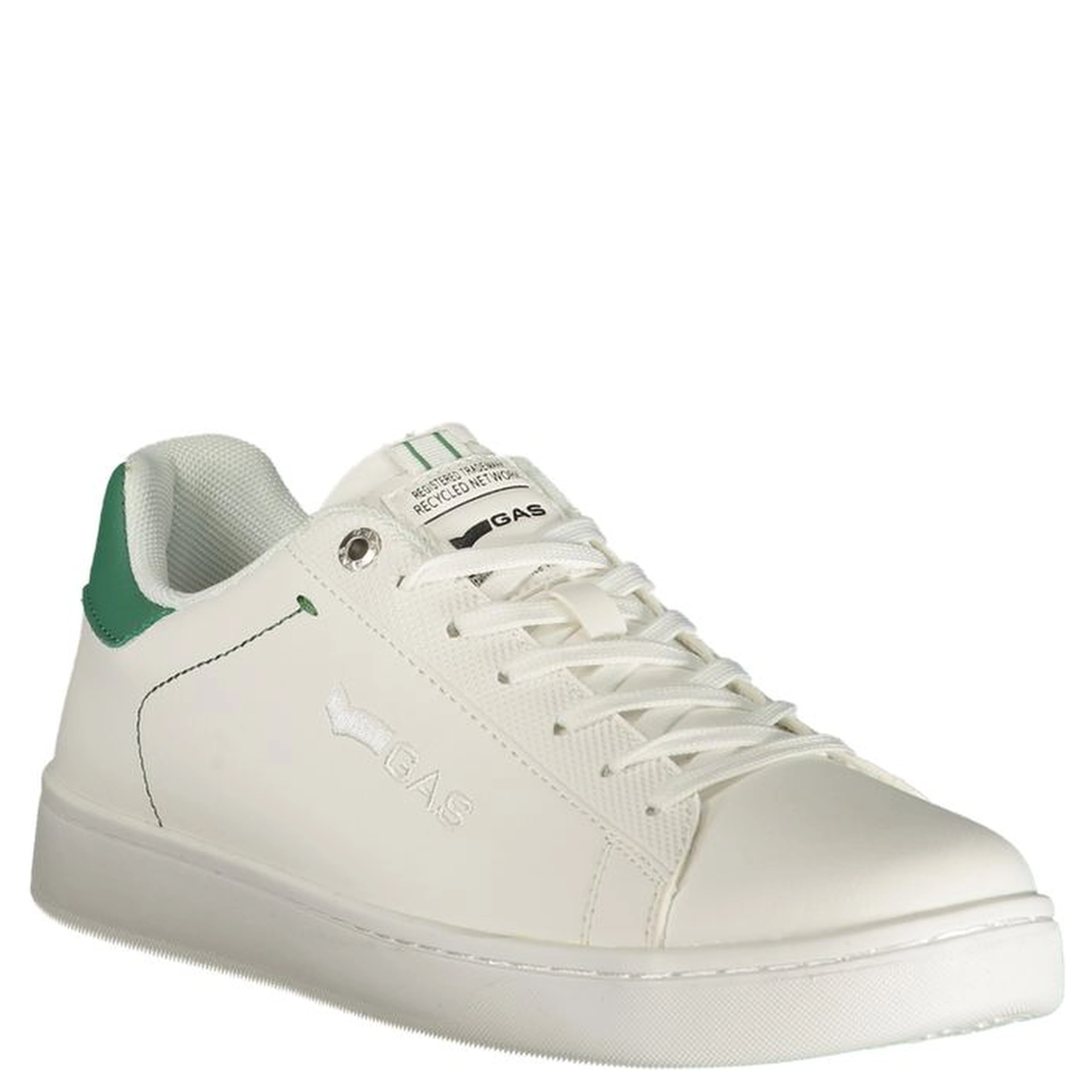 White Polyester Athletic Sneakers