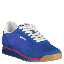 Blue Polyurethane Men Sneaker