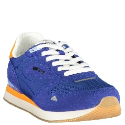 Blue Polyurethane Men Sneaker