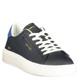 Blue Polyurethane Men Sneaker