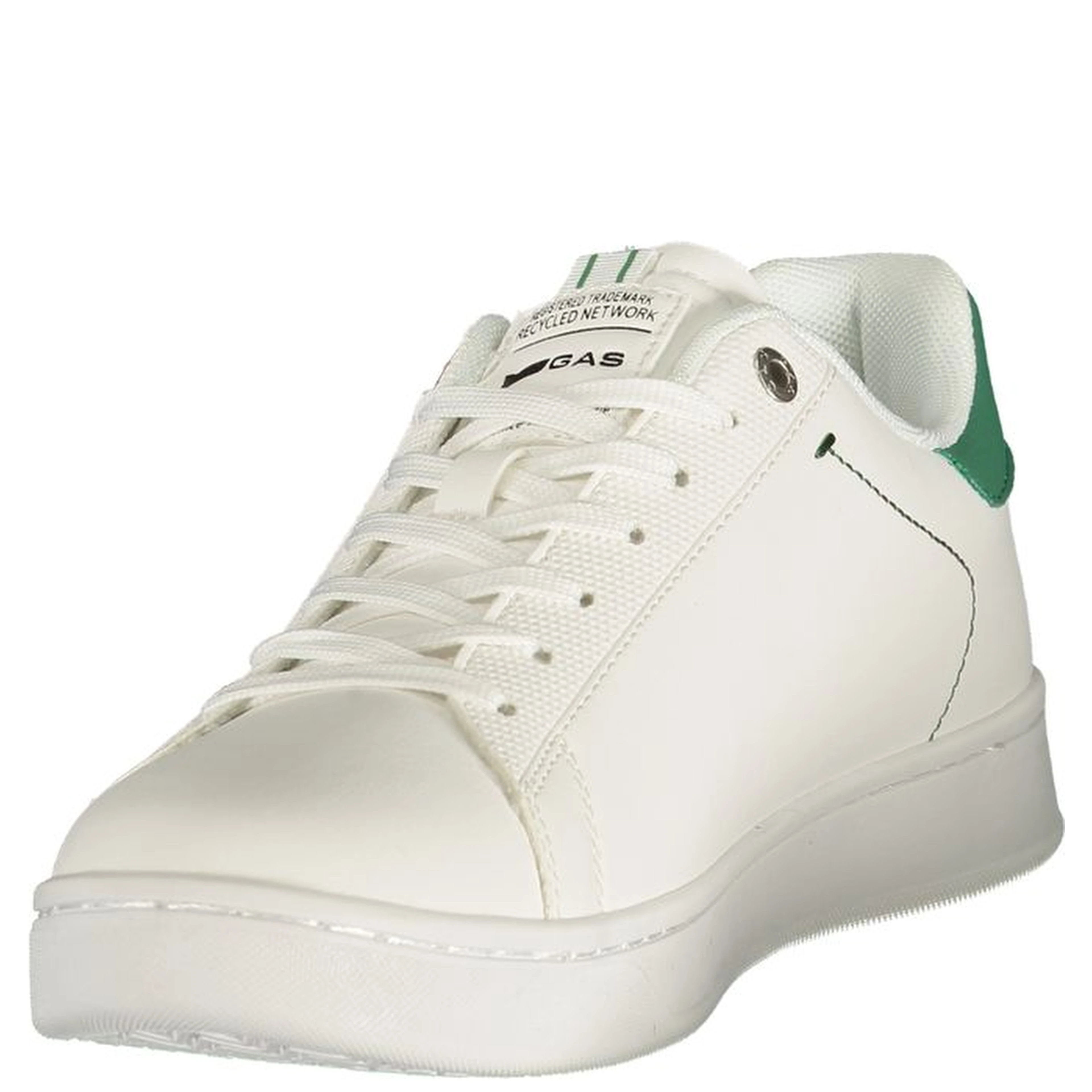 White Polyester Athletic Sneakers