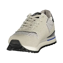 Gray Polyester Athletic Sneakers