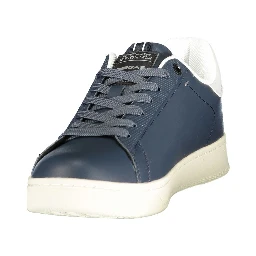 Blue Polyurethane Men Sneaker