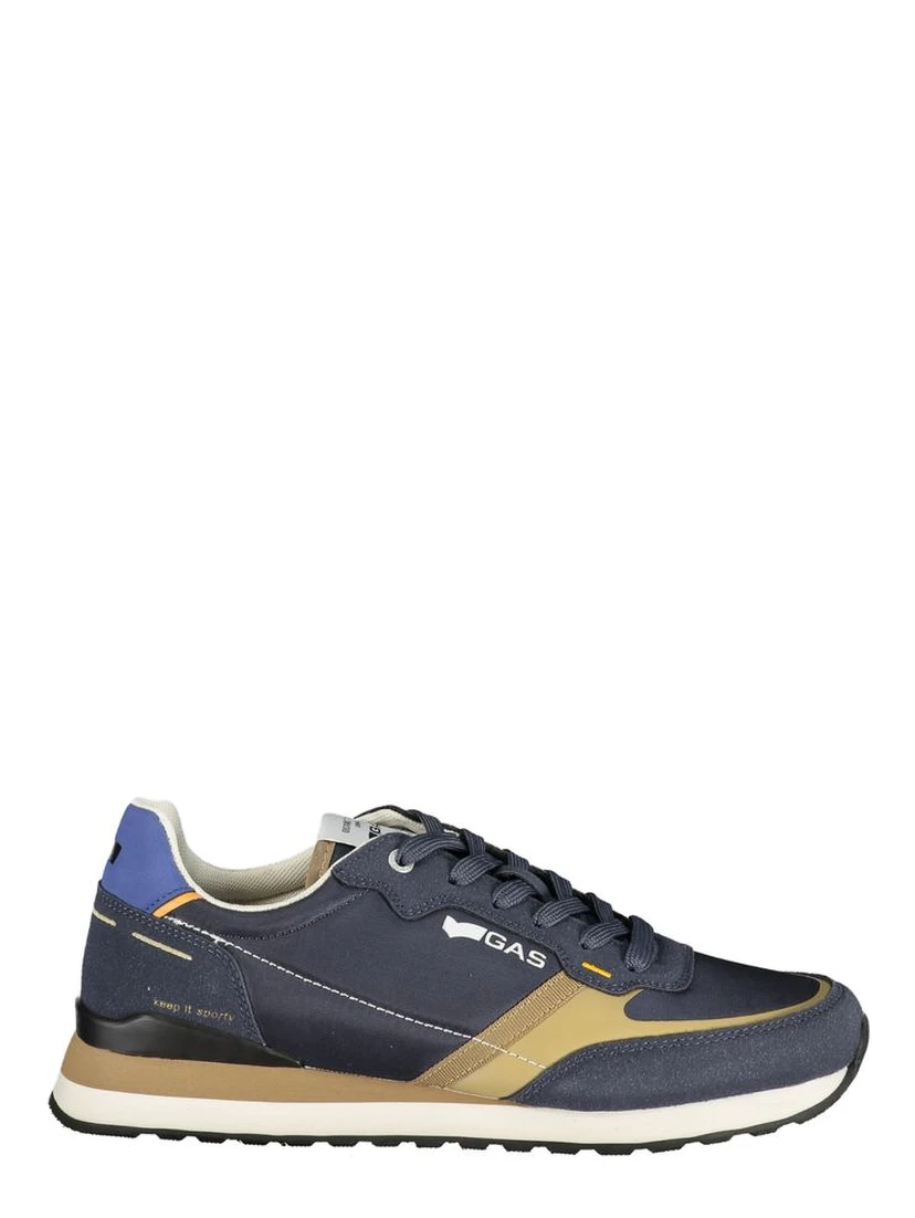 Blue Polyurethane Men Sneaker
