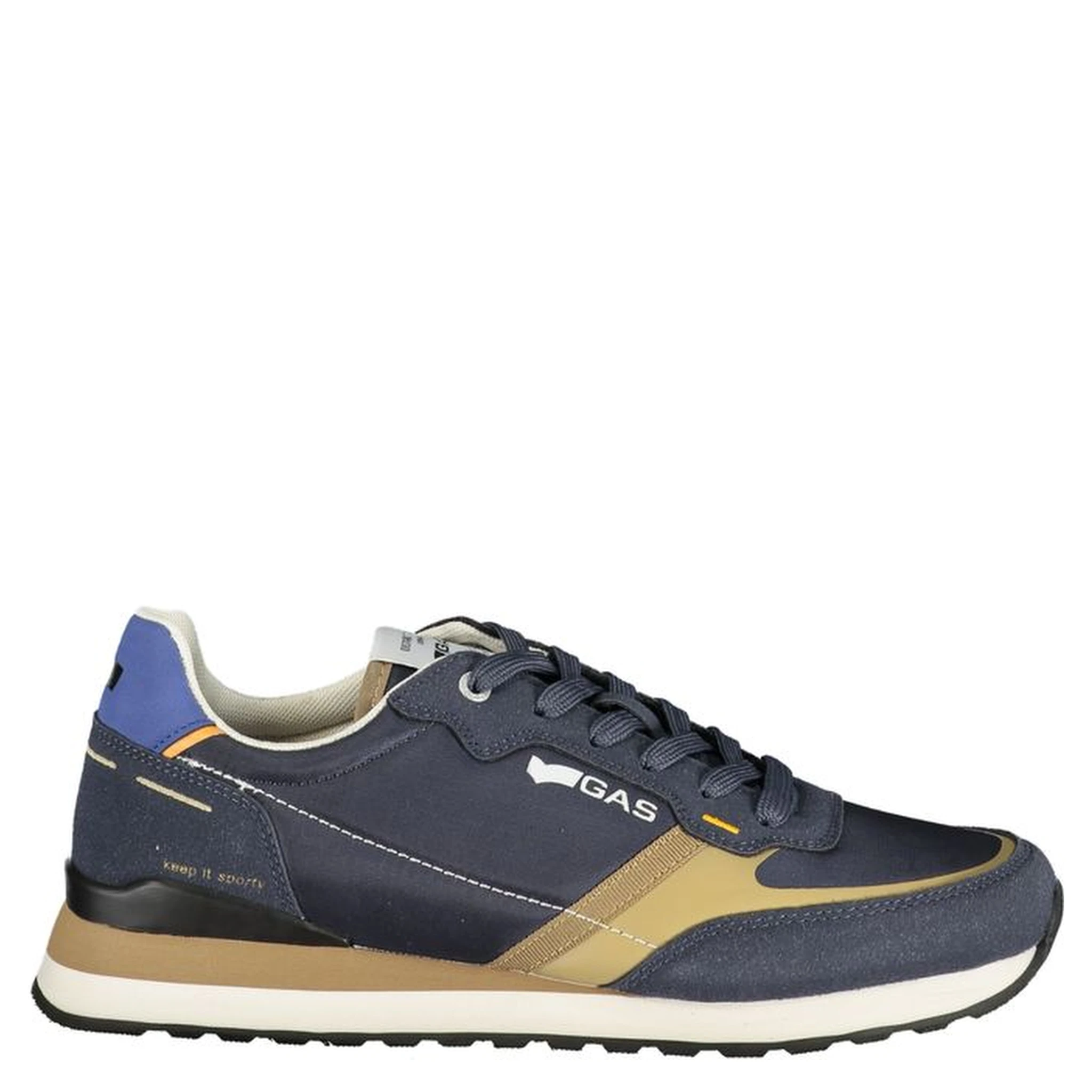 Blue Polyurethane Men Sneaker