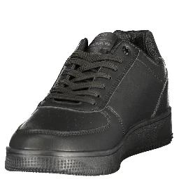 Black Polyester Athletic Sneakers