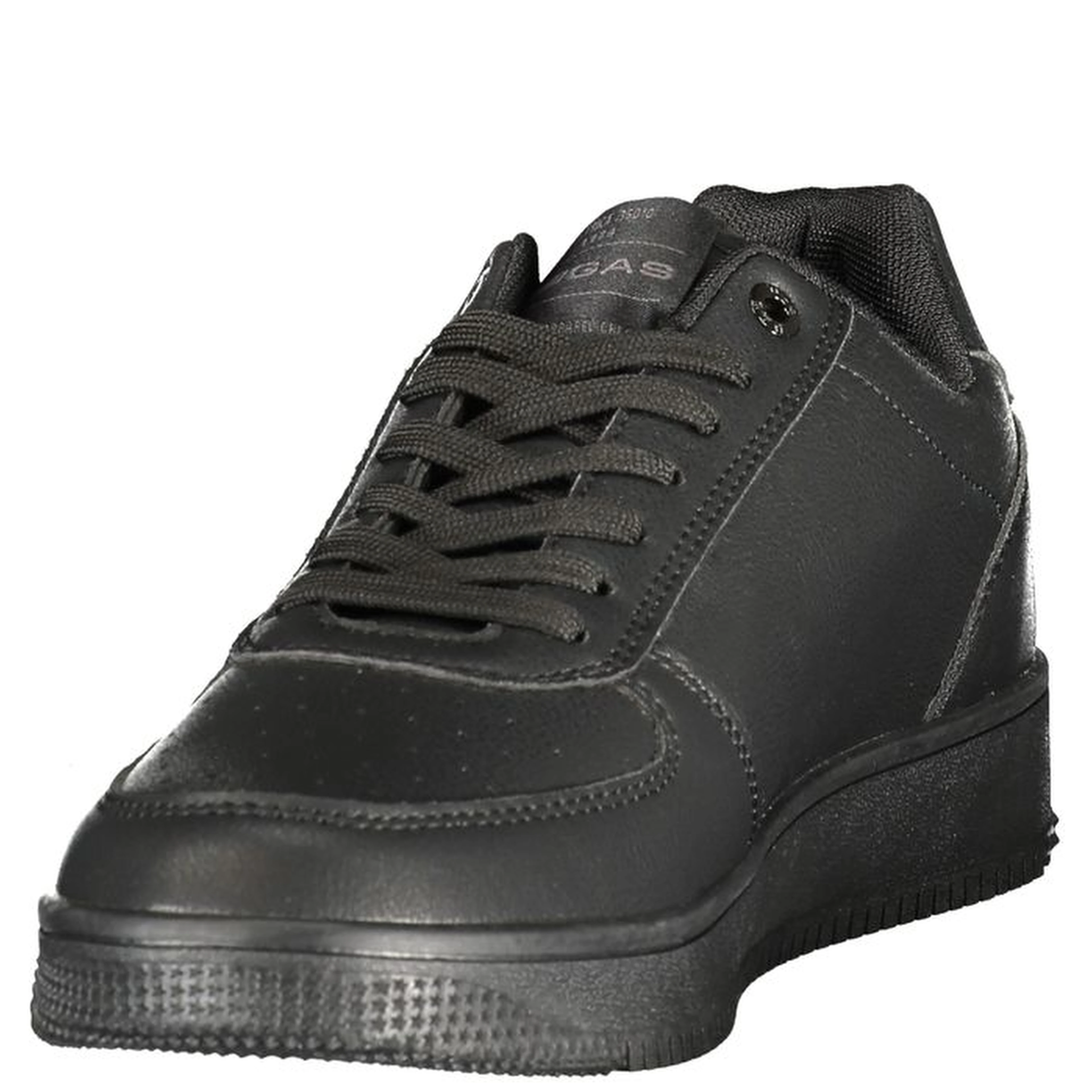 Black Polyester Athletic Sneakers